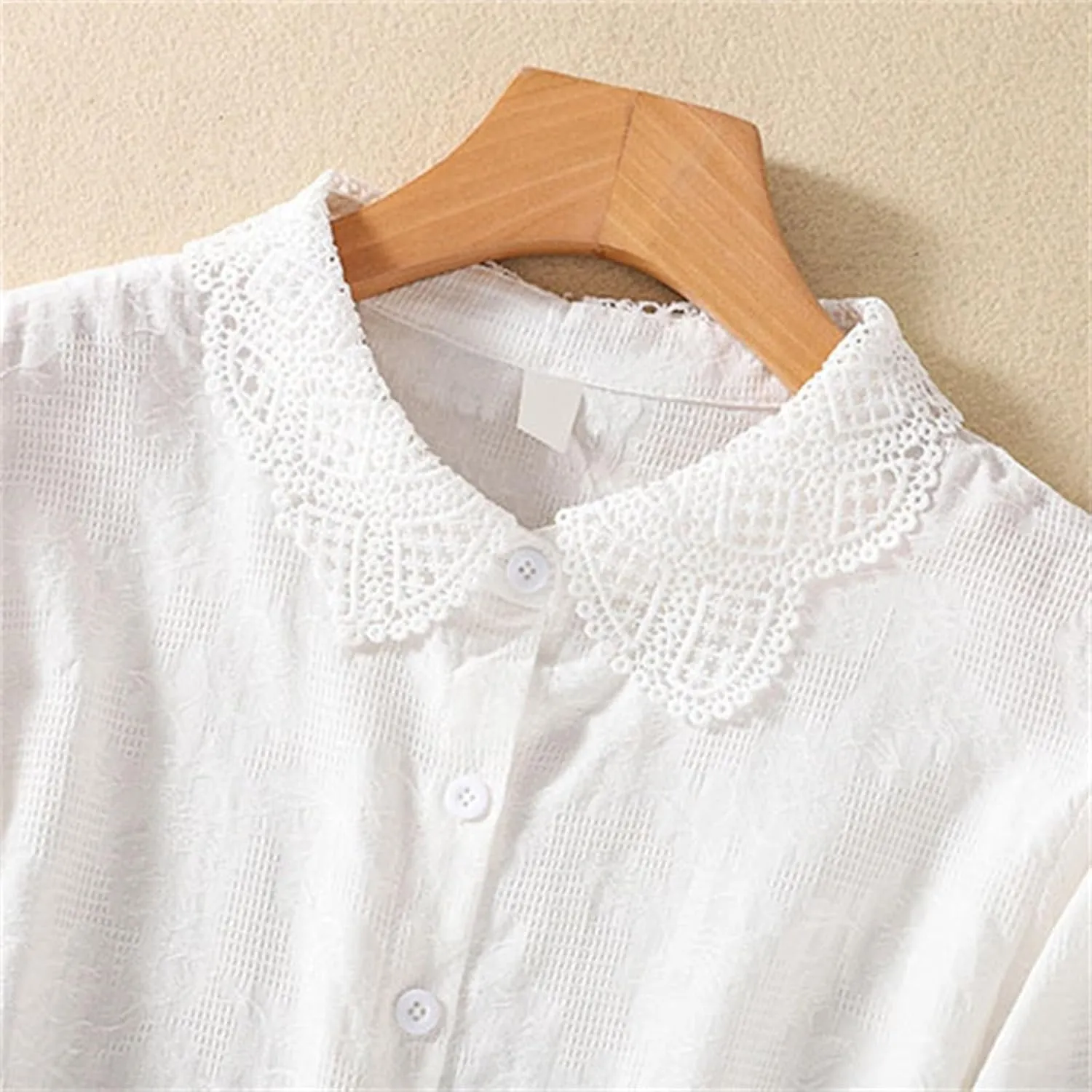 3/4 Length Sleeve Womens Tops Embroidered Print Chinese Shirts Casual Summer Cotton Linen Boho Tops Blouse Clothes