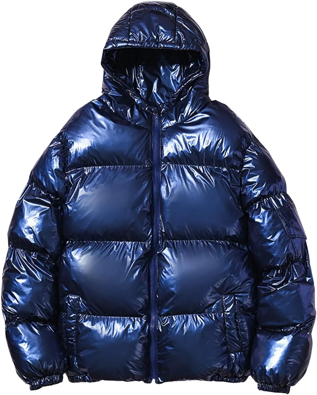 BIFUTON Puffer Jacket Hoodies for Men Zip Up Cotton Down Outwears Lightweight Down Jackets Mens Winter Coats with Pockets