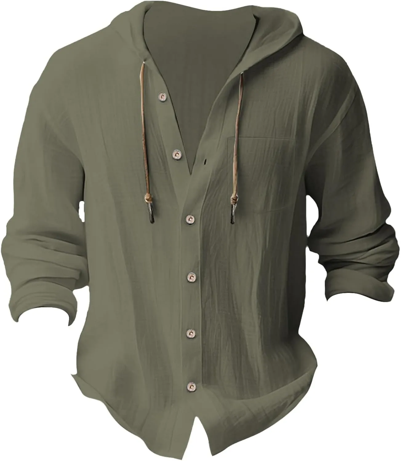 Cotton Linen T-Shirts for Men Summer Beach Vacation Outdoor Hoodie Top Lightweight Button Down Holiday Going Out Tees