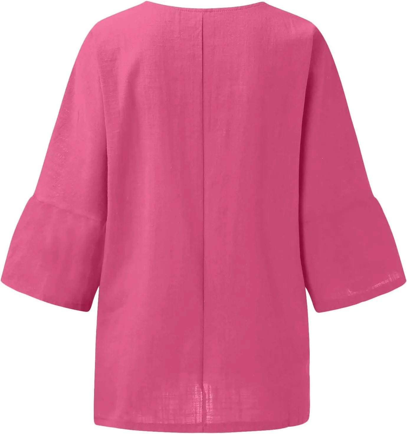 Crewneck Linen Tops for Women 2025 Summer Casual T Shirts Loose Short Sleeve Cotton and Linen Blouses Tee