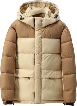 Men Women Hooded Puffer Jacket Lightweight Warm Down Coat Winter Insulated Quilted Coat Unisex Outerwear with Pockets