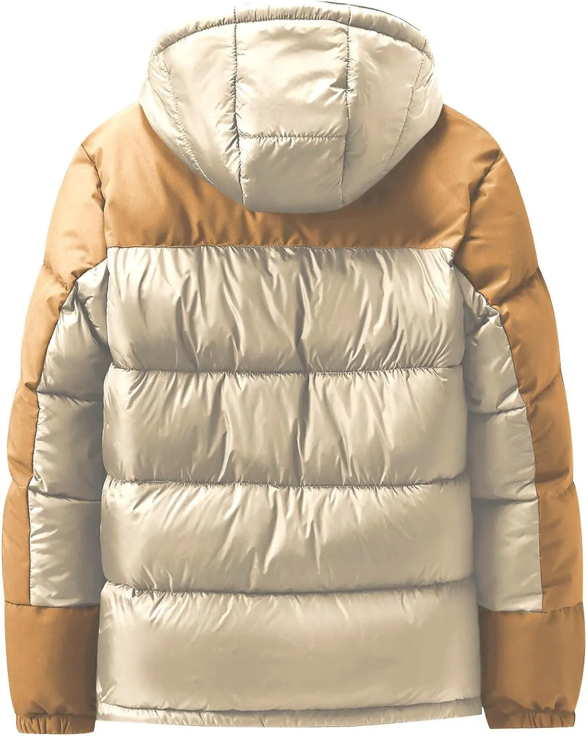 Men Women Hooded Puffer Jacket Lightweight Warm Down Coat Winter Insulated Quilted Coat Unisex Outerwear with Pockets