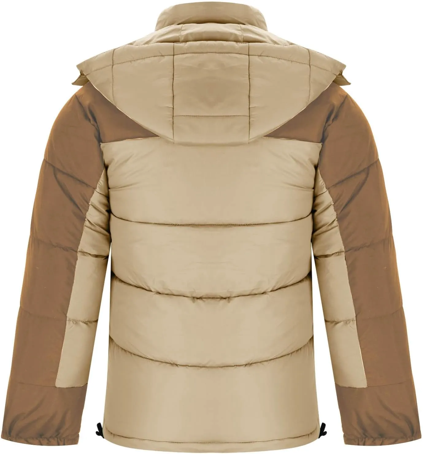 Men Women Hooded Puffer Jacket Lightweight Warm Down Coat Winter Insulated Quilted Coat Unisex Outerwear with Pockets