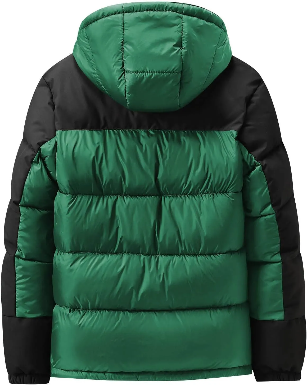 Men Women Hooded Puffer Jacket Lightweight Warm Down Coat Winter Insulated Quilted Coat Unisex Outerwear with Pockets