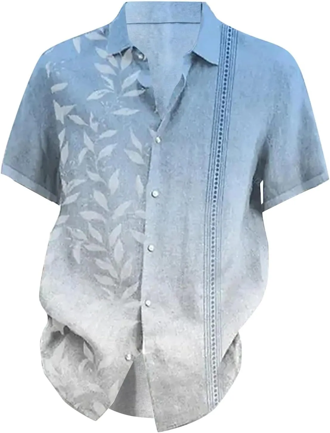 Men's Hawaiian Short Sleeve Shirts Summer Casual Floral Button Down Shirts Tropical Holiday Beach Loose Shirt Blouse