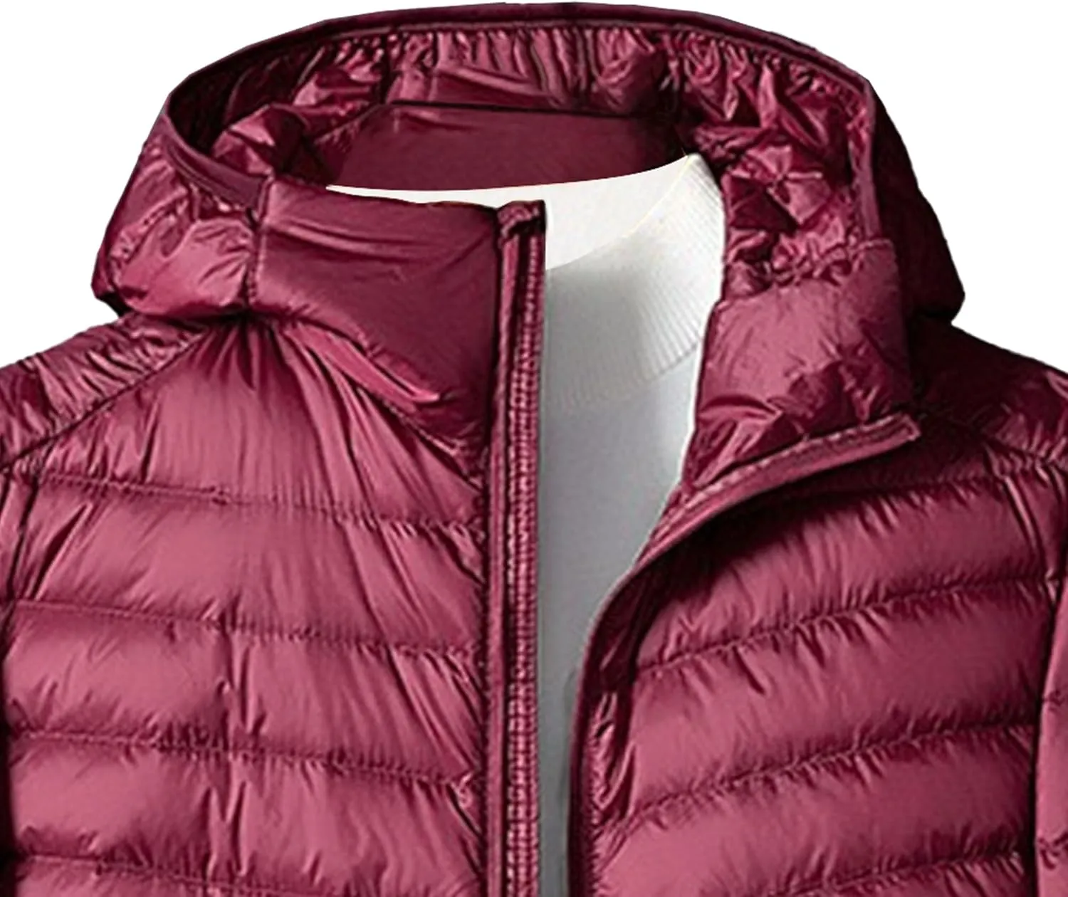 Mens Packable Lightweight Puffy Hooded Winter Coat Windproof Zipper Down Jacket Down Puffer Jacket with Hood