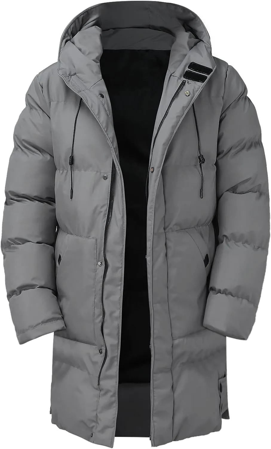 Mens Puffer Jacket with Hood, Gutori Men's Winter Down Coats Thicken Parkas Classic Zipper Padded Thermal Outwear