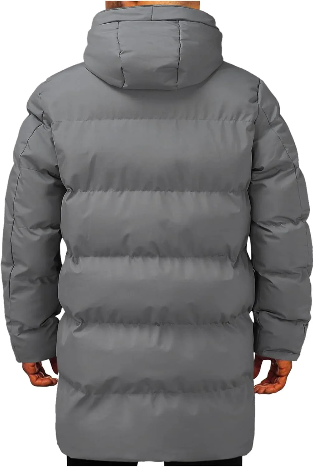 Mens Puffer Jacket with Hood, Gutori Men's Winter Down Coats Thicken Parkas Classic Zipper Padded Thermal Outwear