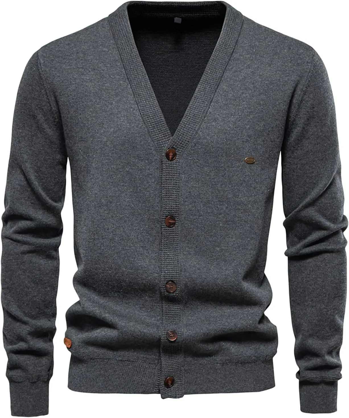 Sweaters for Men Cardigans Casual Long Sleeve V Neck Button Down Knit Cardigan Sweaters Jacket with Pockets
