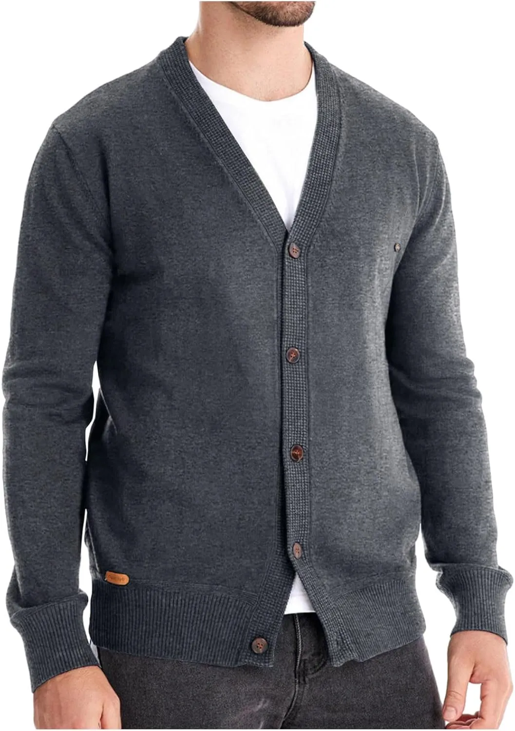 Sweaters for Men Cardigans Casual Long Sleeve V Neck Button Down Knit Cardigan Sweaters Jacket with Pockets