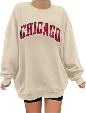 Sweatshirts For Women Letter Print Fashion Casual Sweatshirt Drop Shoulder Long Sleeve Round Neck Shirts Outfits