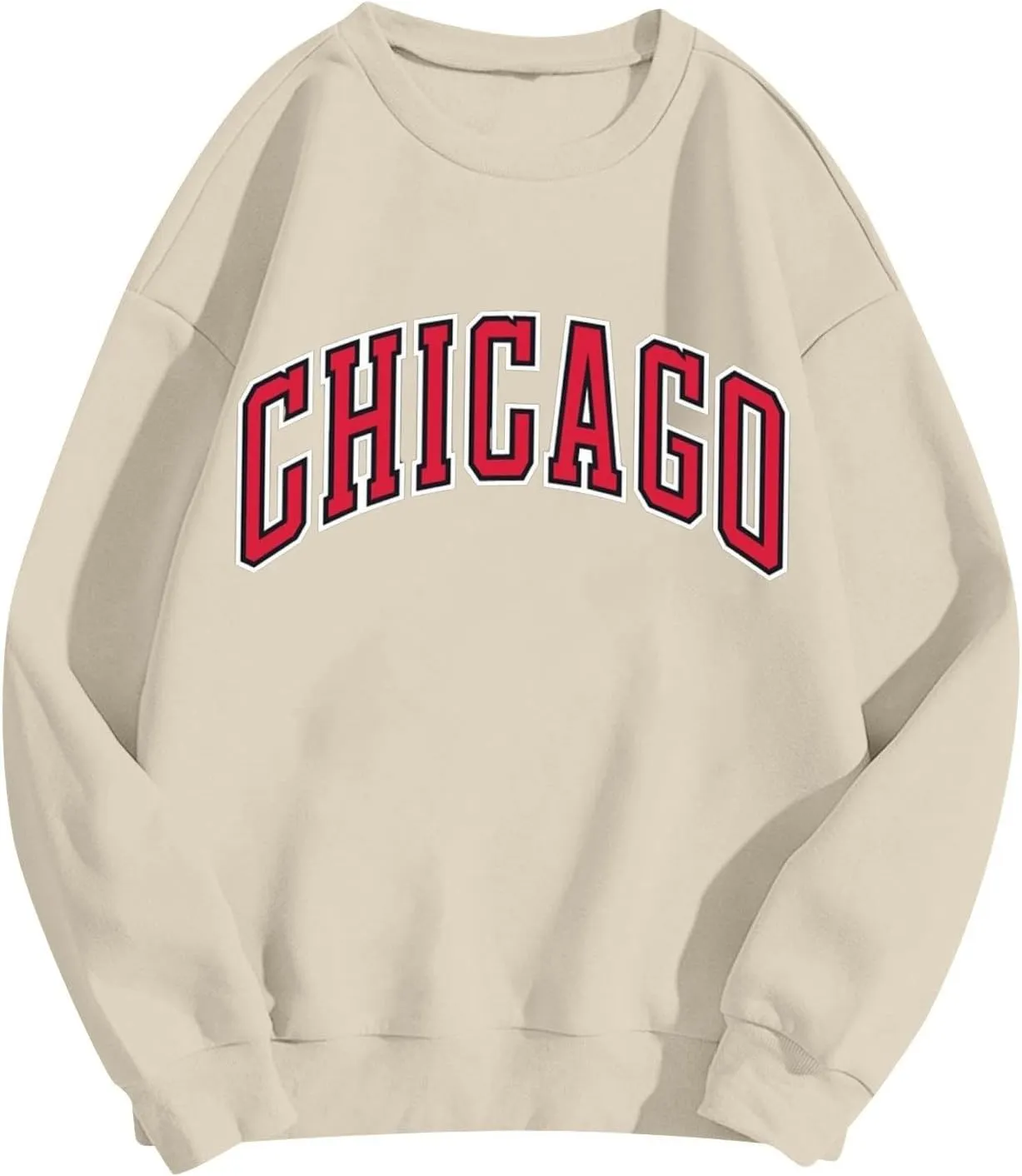 Sweatshirts For Women Letter Print Fashion Casual Sweatshirt Drop Shoulder Long Sleeve Round Neck Shirts Outfits