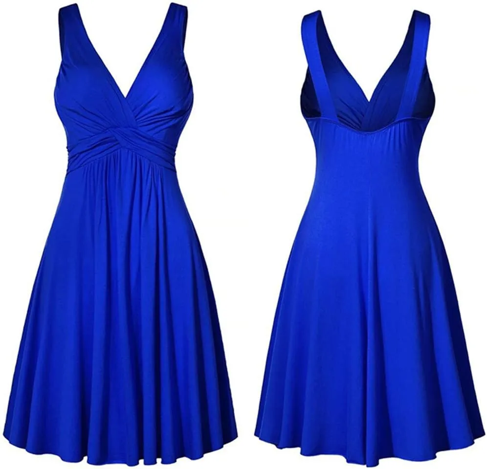 Wedding Guest Dresses for Women Holiday Sexy Deep V Neck Sleeveless A-Line Cocktail Dress Homecoming Mini Sundresses