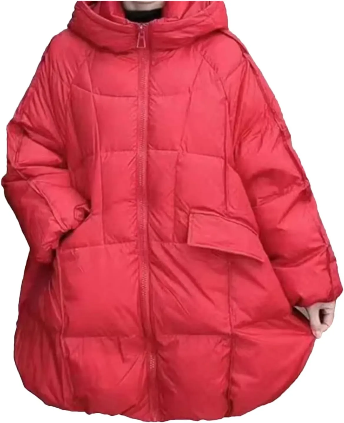 Winter Women Duck Down Jacket Hooded Warm Oversize Puffer Coat Female Casual Loose Parkas