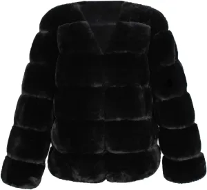 Women Fuzzy Jacket Fluffy Faux Fur Open Front Cardigan 2024 Winter Trendy Warm Solid Color Long Sleeve Coat Outerwear