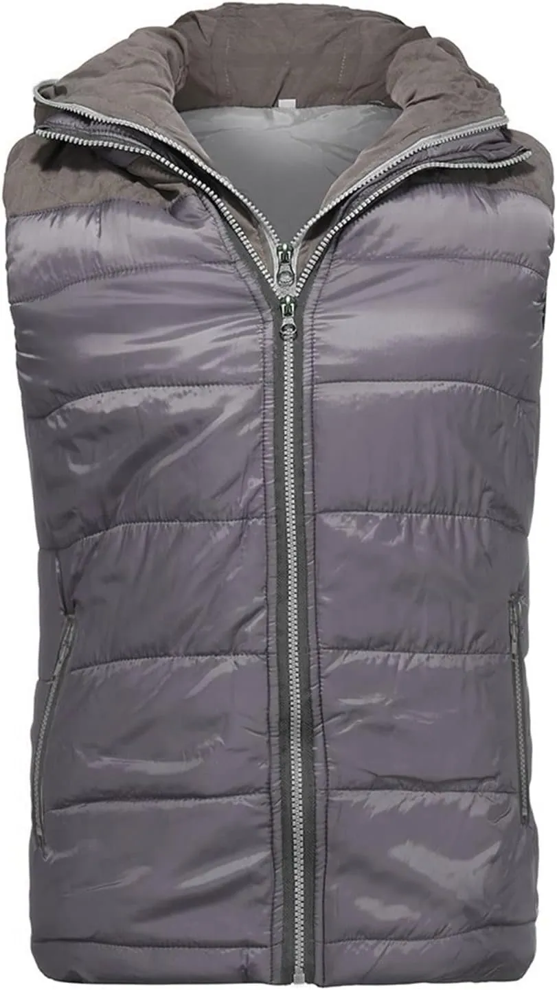 Ymosrh Men's Big and Tall Jackets Lightweight Water-Resistant Packable Hooded Puffer Down Vest Jacket Men's, S-5XL